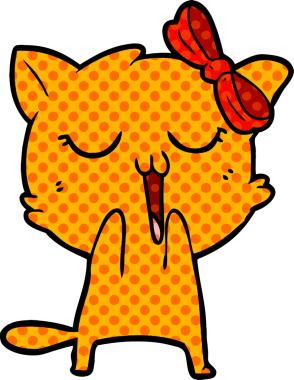 Bir insan tarafından çizilmiş çizgi film kedisi.