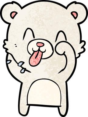 kaba karikatür kutup ayısının insan tarafından çizilmiş dili.