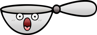 Bir insan tarafından çizilmiş bir kaşığın gölgelenmiş gölgesi.