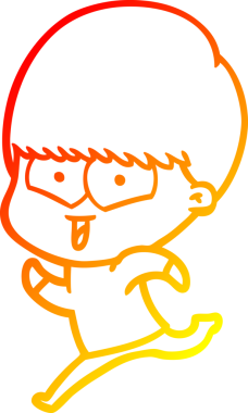 Bir insan tarafından çizilen mutlu bir çocuğun sıcak çizgi çizimi.