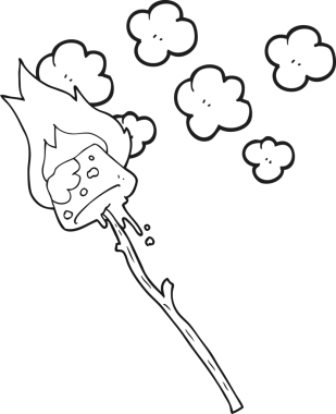 Bir insan tarafından çizilmiş siyah beyaz çizgi film şekerlemesi.