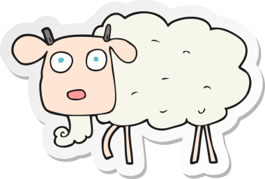 Bir insan tarafından çizilmiş bir keçinin çıkartması.