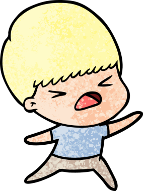 Çizgi film bir insan tarafından çizilmiş stresli adam