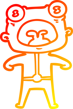 Bir insan tarafından çizilmiş garip bir uzaylı çizgi filminin sıcak çizgi çizimi.