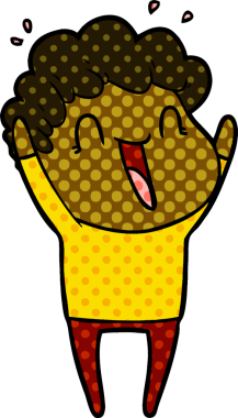 Bir insan tarafından çizilmiş mutlu bir adam.