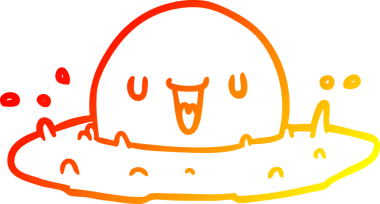 Bir insan tarafından çizilmiş mutlu bir yumurtanın sıcak eğimli çizgisi.