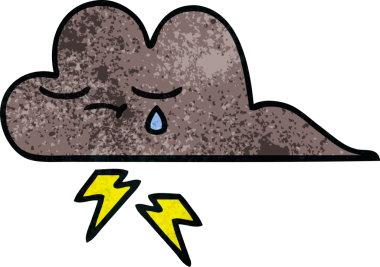 Bir insan tarafından çizilmiş fırtına bulutunun retro grunge deseni.