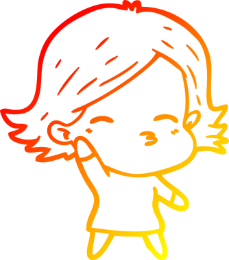 Bir insan tarafından çizilmiş bir karikatür kadın çizimi