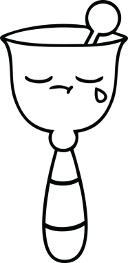 Bir insan tarafından çizilmiş okul çanının çizgi çizimi.