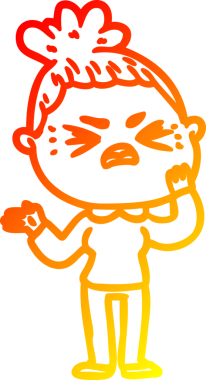 Bir insan tarafından çizilmiş kızgın bir karikatür çizimi.