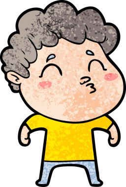 Çizgi film adamı somurtuyor Bir insan tarafından çizilmiş