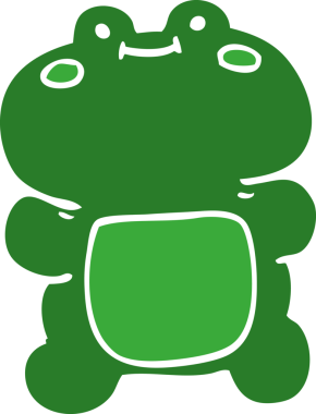 Bir insan tarafından çizilmiş komik karikatür kurbağası.