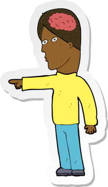 Bir insan tarafından çizilmiş akıllı bir adamın çıkartması.