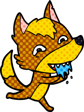 Bir insan tarafından çizilmiş tilki çizgi film karakteri