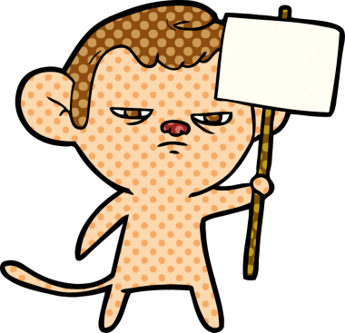 Bir insan tarafından çizilmiş çizgi maymun.