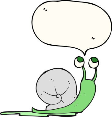 Bir insan tarafından çizilmiş serbest konuşma balonu karikatür salyangozu.