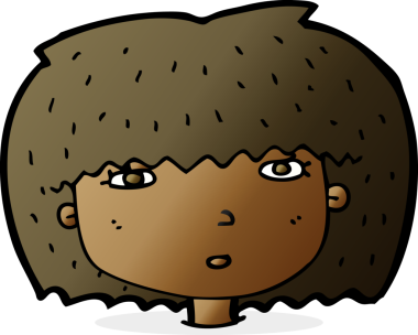 Bir insan tarafından çizilmiş bir kadın yüzü.