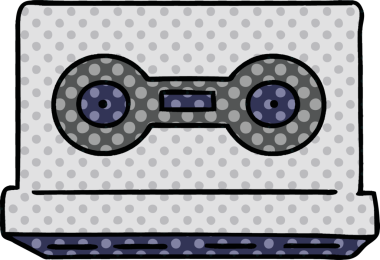 Bir insan tarafından çizilmiş eski bir kaset karalaması.