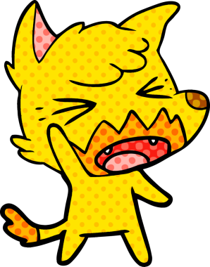 Bir insan tarafından çizilmiş tilki çizgi film karakteri