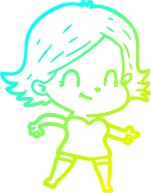 Bir insan tarafından çizilmiş soğuk gradyan çizgi çizimi.