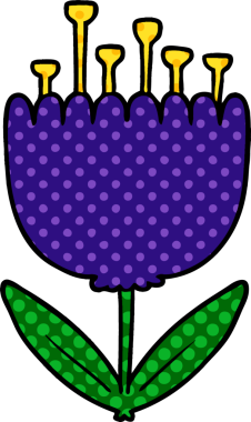 Bir insan tarafından çizilmiş karikatür çiçeği