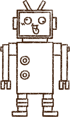 Robot Kömür Bir insan tarafından çizilmiş