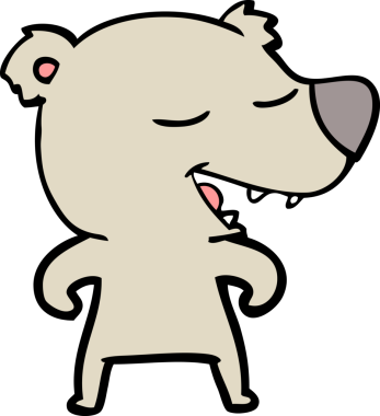 Bir insan tarafından çizilmiş çizgi film ayısı.