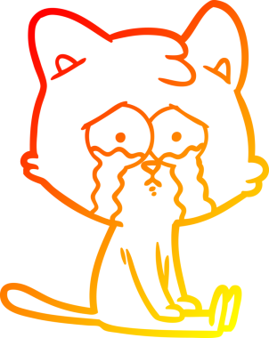 Bir insan tarafından çizilmiş çizgi film kedisinin sıcak çizgi çizimi