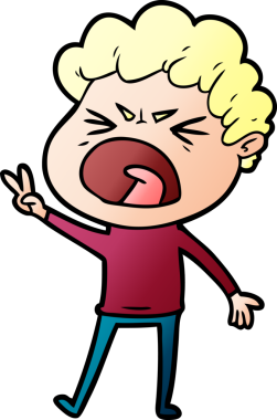 Bir insan tarafından çizilmiş öfkeli bir adam.