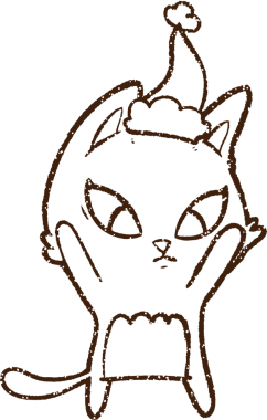 Noel Kedi Kömürü Bir insan tarafından çizilmiş