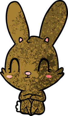 Bir insan tarafından çizilmiş şirin çizgi film tavşanı.