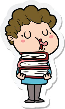 Bir insan tarafından çizilmiş şarkı söyleyen bir çizgi film karakterinin çıkartması.