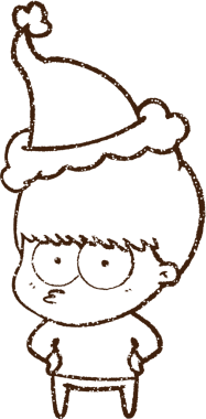 Bir insan tarafından çizilmiş Noel Adamı Kömürü