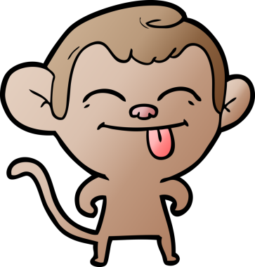 Bir insan tarafından çizilmiş komik çizgi maymun.