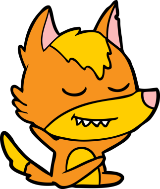 Bir insan tarafından çizilmiş tilki çizgi film karakteri