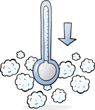 Bir insan tarafından çizilen serbest çizim karikatür düşüş sıcaklığı