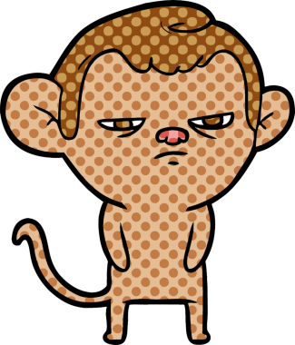 Bir insan tarafından çizilmiş çizgi maymun.