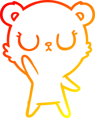 Bir insan tarafından çizilmiş barışçıl bir ayının sıcak çizgi çizgisi.