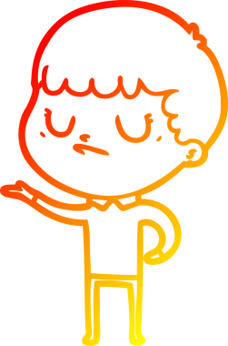 Bir insan tarafından çizilen huysuz bir çocuğun sıcak çizgi çizimi.