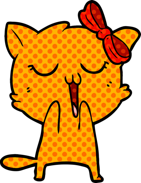 Bir insan tarafından çizilmiş çizgi film kedisi.