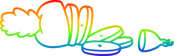 Gökkuşağı gradyan çizgi çizimi bir insan tarafından çizilmiş havuç