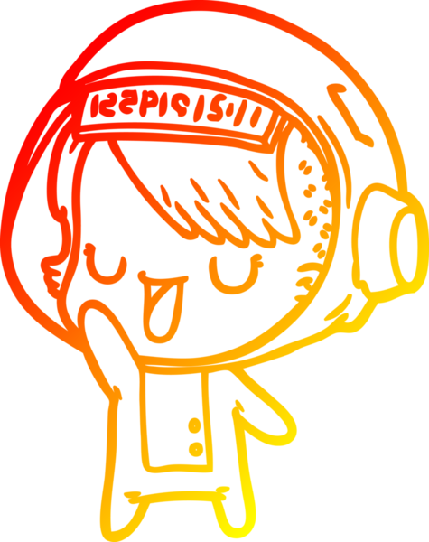 Bir insan tarafından çizilmiş bir astronot kadın çizgi çizimi.