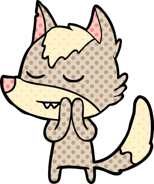 Bir insan tarafından çizilmiş dost canlısı bir kurt.