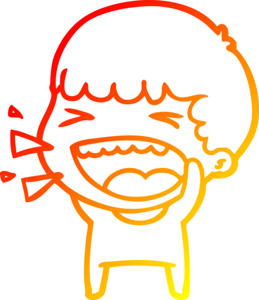 Bir insan tarafından çizilmiş gülen adamın sıcak çizgi çizimi.