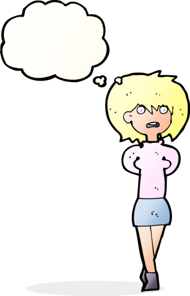 Bir insan tarafından çizilmiş düşünce balonlu bir karikatür.