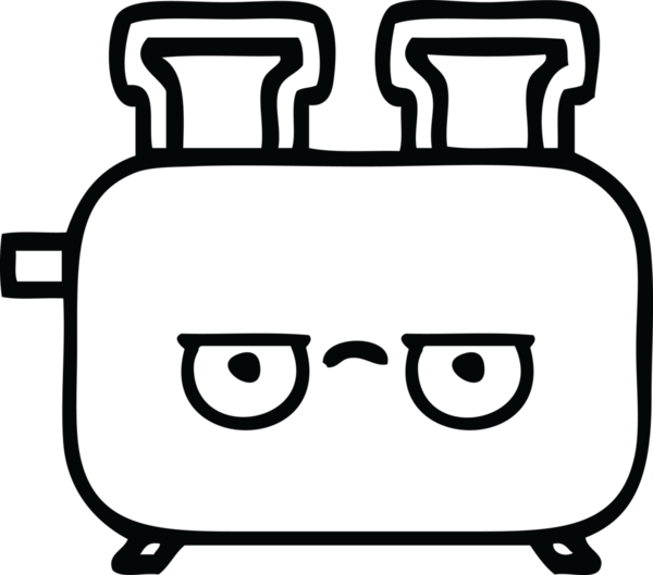 Bir insan tarafından çizilmiş bir tost makinesinin çizgi çizimi