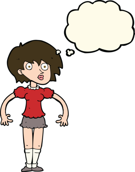 Bir insan tarafından çizilmiş düşünce balonlu bir karikatür.