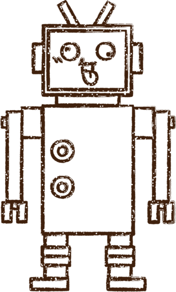 Robot Kömür Bir insan tarafından çizilmiş