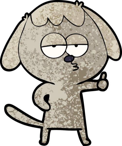 Bir insan tarafından çizilmiş, sıkılmış bir köpek.