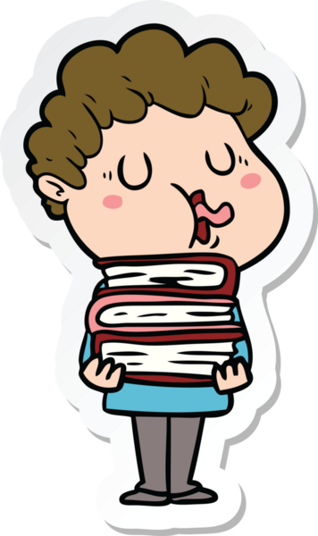 Bir insan tarafından çizilmiş şarkı söyleyen bir çizgi film karakterinin çıkartması.